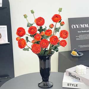 Fleurs de pivoine artificielles, 3 tiges nouées, 9 têtes, en soie, haute simulation, décoration intérieure, accessoires de mariage, style moderne - Product Image 2
