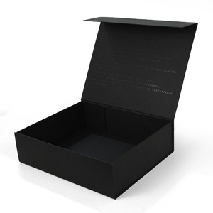 Boîte pliante de luxe noire rigide magnétique solide, boîte cadeau personnalisée en papier pour l'emballage de cadeaux, vêtements, chaussures - Product Image 1