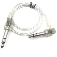 Câble audio stéréo de connecteur de prise coaxiale transparente de 6.35mm à 6.35mm avec gaine en PVC pour microphone