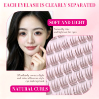 Nouvelles extensions de cils style populaire, aspect naturel et long, longue tenue, bouclées, sans grappes, en fibres douces segmentées