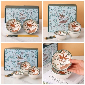 Chất Lượng Cao Thân Thiện Với Môi Sứ Bộ Đồ Ăn Mô Hình Động Vật 4-Mảnh Bát Bộ Với Hộp Quà Tặng & Biểu Tượng Tùy Chỉnh/Thiết Kế - Product Image 6
