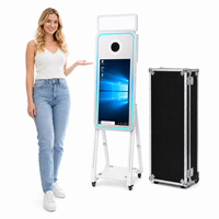 Nouveau miroir portable pliable de 40 pouces pour selfies, appareil photo reflex numérique, imprimante, événements, miroir magique tactile intelligent, photomaton