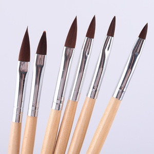 Juego <span class=keywords><strong>de</strong></span> 6 Pinceles <span class=keywords><strong>de</strong></span> Cristal para Decoración <span class=keywords><strong>de</strong></span> <span class=keywords><strong>Uñas</strong></span>, Pinceles <span class=keywords><strong>de</strong></span> Pelo <span class=keywords><strong>de</strong></span> Nailon Puntiagudos con Mango <span class=keywords><strong>de</strong></span> Madera para Diseño Floral 3D y Dibujo Detallado - Product Image 1
