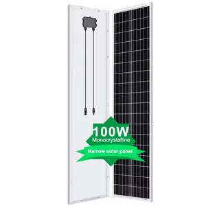 Painel solar Mono PERC ultra fino 100 W painel solar longo e estreito 120 W 100 W 12 V painéis solares de linha fixa para telhado de caravana e iate