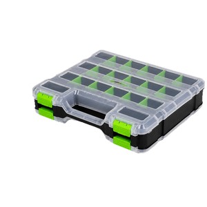 Double-sided Parts Storage Box 182x128x85mm Plastic Portable Tool Organizer for Electronics and Screws - Product Image 1