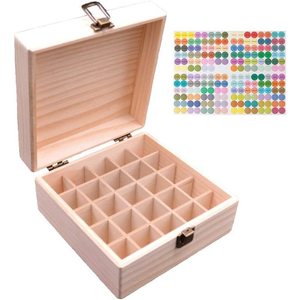 Essential Oil Storage <b>Box</b> <b>Pine</b> Wood Rectangular 36 Grids Organizer For Aromatherapy Display - Product Image 3