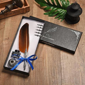 European Vintage Feather <b>Pen</b> Set 0.5 mm Writing Width Durable Metal Material Business <b>Gift</b> <b>Box</b> - Product Image 4