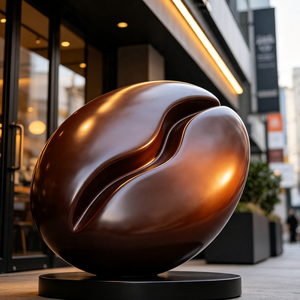 Escultura Artística de Fibra de Vidrio con Temática de Alimentos, Exhibición de Postres, Estatua de Grano de Café Personalizable para Cafetería - Product Image 3