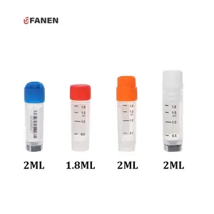 Fanen 2.0ml Cryo Barcode Tube With Internalcaps Clear 2d Cryogenic Vials