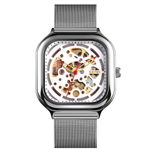 Steel band hollowed-out mechanical watch with 30-meter water resistance for casual use for men - Product Image 6