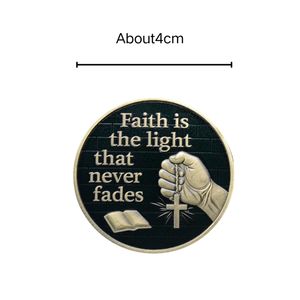 Moneda Conmemorativa Religiosa de Hierro Plateado con Diseño Personalizado y su Logotipo - Product Image 6