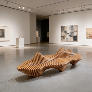 Banc de repos et de détente en bois pour usage commercial Y513, idéal pour les restaurants, les terrasses et les piscines. - Product Image 6