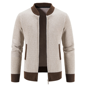 Cappotto Cardigan in maglia di Cashmere invernale con Logo personalizzato con cerniera da <span class=keywords><strong>uomo</strong></span> in cotone aderente <span class=keywords><strong>maglione</strong></span> lavorato a maglia da <span class=keywords><strong>uomo</strong></span> - Product Image 6