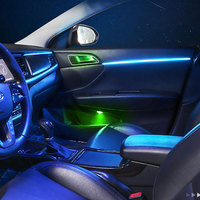 Éclairage d'ambiance LED universel pour intérieur de voiture, zones de couleur RVB/symphonie en fibre optique, effet de poursuite des couleurs, décoration lumineuse