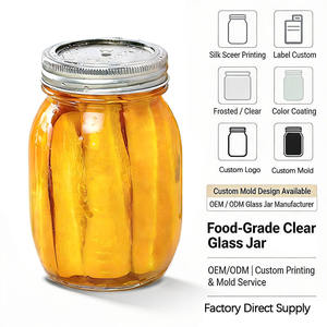 Bocaux en verre hermétiques <span class=keywords><strong>de</strong></span> 500 ml (16 oz) pour conservation alimentaire, avec couvercle à double compartiment, écologiques, sans BPA, impression disponible pour la mise en <span class=keywords><strong>conserve</strong></span> - Product Image 3