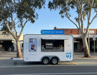 Camion de cuisine mobile de 16 pieds avec équipement pour barbecue, crème glacée, café et jus, construction en fibre de verre, résistant à la rouille