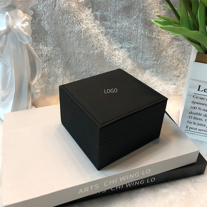 Luxury <b>Black</b> PU Leather Single Watch Box Flip Top Wrist Watch Storage Gift Packaging Box Custom Logo Wholesale Factory - Product Image 6