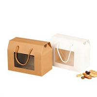 Kraftpapier Wellpappe-Schubladenbox mit Griff und Fenster Umweltfreundliche Papierverpackung für Lebensmittel Geschenke E-Commerce-Versand