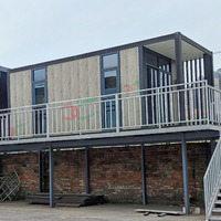 Bureau conteneur à deux étages cabine mobile modulaire petite maison préfabriquée pour hôtel avec salle de bain et cuisine