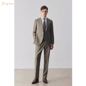 Traje de <span class=keywords><strong>Hombre</strong></span> de Dos Piezas con Solapa Puntiaguda, Cierre de 2 Botones, Corte Entallado, Tela TR, <span class=keywords><strong>para</strong></span> Negocios, Formal, Boda, Oficina, OEM, ODM, Personalizado - Product Image 2