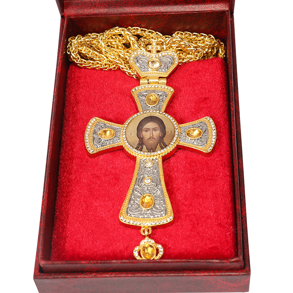 ZD059 Deluxe Orthodox Bishop's Pectoral Cross Necklace