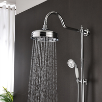Douche de tête classique de luxe en laiton antique de 8 pouces, jet doux, noyau de vanne en céramique, finition polie, montage mural, hôtels, villas, maison