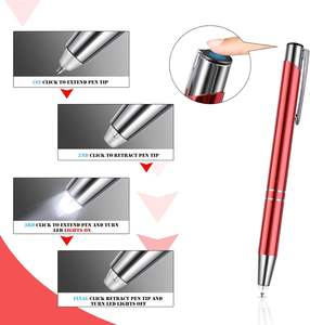 قلم ترويجي بشعار يُصمم حسب الطلب مزود بإضاءة للكتابة في الظلام، قلم كهربائي ذو طرف مضاء ومصباح ليد، قلم حبر جاف مضيء - Product Image 3