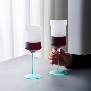 Bar Party Wholesale Vintage Gradient <strong>Mint</strong> Green Wine Glasses Set 145Ml 230Ml 250Ml 300Ml 440Ml for Wine Ice Cream Dessert - Product Image 6