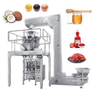 Machine de remplissage et d'emballage pour sucre de fruits en granulés, sachets Doypack 5g, élévateur à godets de type Z, riz 1kg 2kg 5kg et sel - Product Image 1