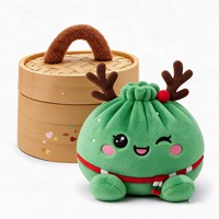 Nouveauté de Noël : Peluches Géantes en Forme de Dumplings Mignons Anti-Stress avec Panier Vapeur