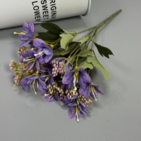 Fleur artificielle en soie réaliste, petite fleur de lys 3D, 6 tiges, 18 têtes, pour mariage, accessoires de photographie, décoration de maison et de bureau