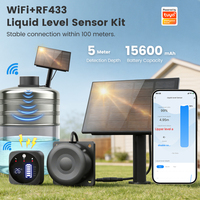 Capteur de niveau d'eau intelligent à ultrasons alimenté par énergie solaire WiFi Tuya OEM avec surveillance à distance via application