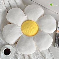 Coussin en forme de fleur de marguerite verte, coussin décoratif mignon pour canapé, lit et décoration