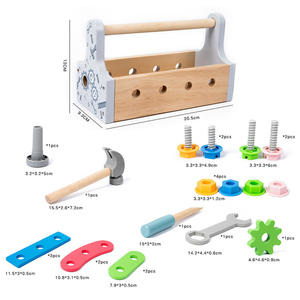 COMMIKI éducatif enfants en <span class=keywords><strong>bois</strong></span> entretien boîte à <span class=keywords><strong>outils</strong></span> vis démontage écrou outil à main Table jouets éducatifs pour bébés garçons - Product Image 5