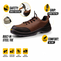 Chaussures de sécurité ACE basses pour le travail de construction, antidérapantes, confortables, imperméables, en cuir véritable, avec embout en acier pour la semelle intermédiaire, idéales pour l'été