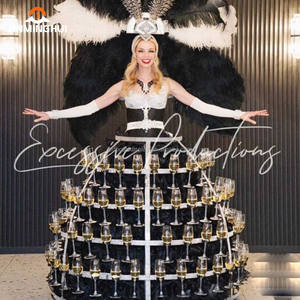 Gece kulübü VIP Bar hizmeti için şampanya kadehi etek için yeni varış lüks Metal Showgirl yeni yıl partileri için hareket edebilir - Product Image 2