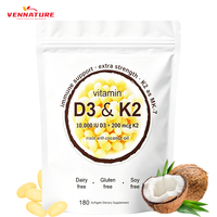 Gélules OEM Vitamine K2 D3 Calcium Huile de Coco 2-en-1 Vitamines D & K Complexes Favorisant l'Absorption du Calcium, la Santé Osseuse, Immunitaire et Cardiaque