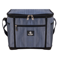 Sac isotherme en polyester extra large et robuste, capacité 24 canettes (18L), avec sangle de transport, poche avant zippée et poches latérales en filet