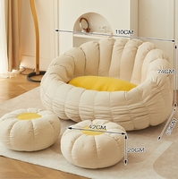 Boconcept Esthétique Crème Blanc Paresseux Citrouille Canapé En Forme De Boucle Chaise Longue Pivotante Avec Repose-pieds
