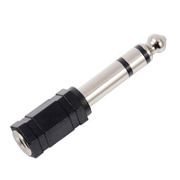 6.35mm (1/4 pouces) prise stéréo/mono TRS mâle vers 3.5mm (1/8 pouces) adaptateur de prise stéréo TRS femelle plastique noir