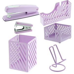 Juego de Organizador de Escritorio de Papelería Escolar de Metal Pastel, Dispensador de Cinta Adhesiva, Portaplumas, Contenedores de Almacenamiento, Duradero y Elegante para Oficina - Product Image 3