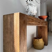 Table console moderne en bois massif pour salon, entrée - Durable et facile à nettoyer, armoire latérale étroite