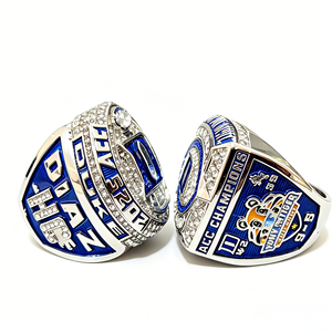 2025 ACC Duke <span class=keywords><strong>Blue</strong></span> Devils Futbol Sun Bowl Şampiyonluk Yüzükleri Seti, Ahşap Kutulu Alaşımlı Yapay Elmaslı Erkekler İçin Takı - Product Image 2