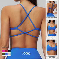 Pabrik Pakaian Olahraga Khusus OEM, Produsen Bra Olahraga Wanita Model Criss Cross, Atasan Yoga Crop Top, Pakaian Fitness Workout