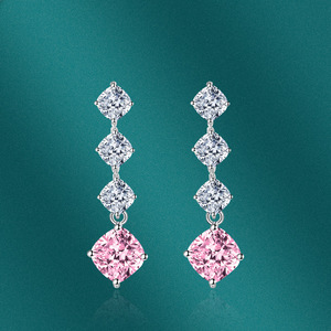 RAKOL ZPE317 boucles d'oreilles carrées percées à franges pour femmes, nouvelle collection de boucles d'oreilles brillantes et colorées, perles rondes, goutte de Zircon, cadeaux - Product Image 4