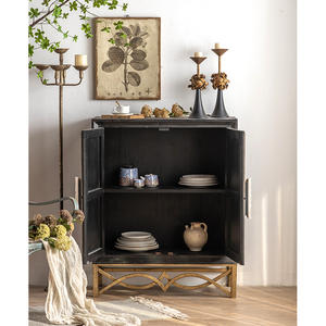 אירופאי סגנון עתיק ריהוט כפרי קלאסי בציר מבטא ריהוט תצוגת Showcase קבינט עם <span class=keywords><strong>2</strong></span> דלתות - Product Image 3