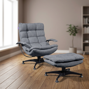 Modern Classic Living Room & Bedroom Reclining <b>Chair</b> with Pouf Comfortable Leisure <b>Chair</b> Metal Frame - Product Image 3