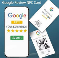 Carte NFC en PVC pour avis Google, carte de médias sociaux, personnalisable, programmable, 13,56 MHz, code QR personnalisé, puce NFC sans contact