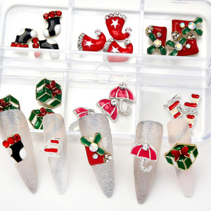 Strass de luxe à dos plat pour ongles, cristaux 3D de Noël, diamants pour la décoration des ongles des fêtes d'hiver, marque Weiju, modèle NL6109 - Product Image 6