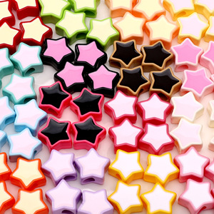 Grand trou étoile à cinq branches peinture acrylique bricolage <span class=keywords><strong>maison</strong></span> téléphone portable chaîne Bracelet collier perles pour la fabrication de bijoux - Product Image 1